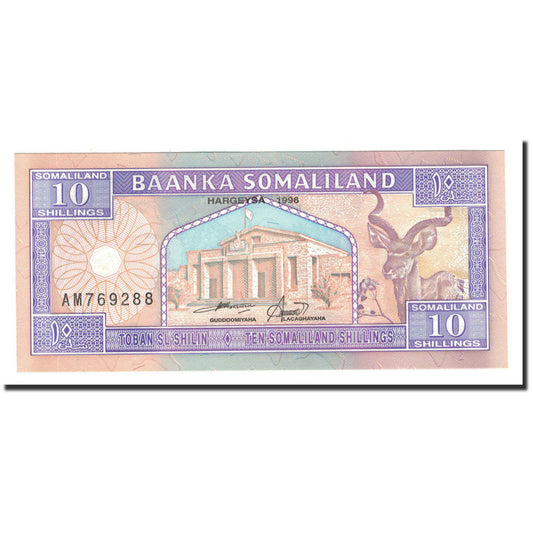 Banknot, 
  
  Somaliland, 
  
  10 szylingów = 10 szylinów