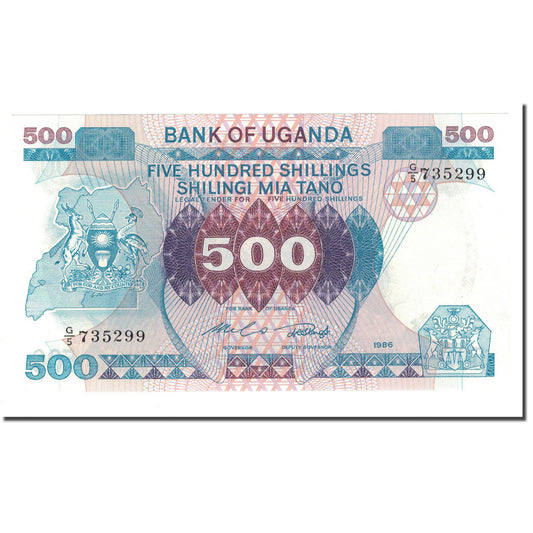 Banknot, 
  
  Uganda, 
  
  500 szylingów