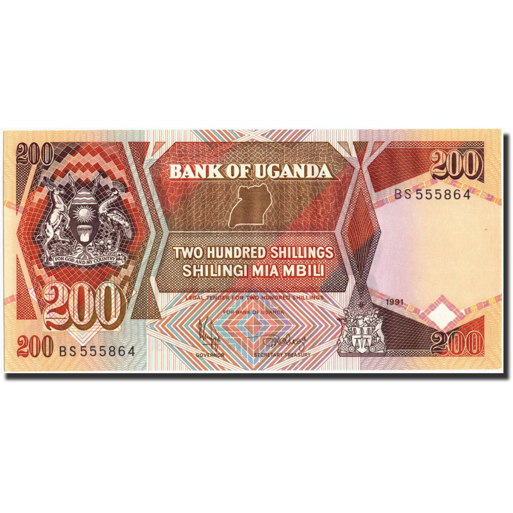 Banknot, 
  
  Uganda, 
  
  200 szylingów