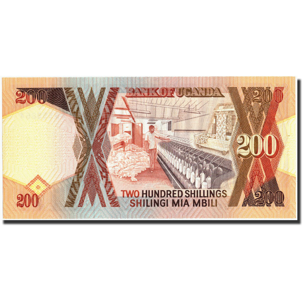 Banknot, 
  
  Uganda, 
  
  200 szylingów