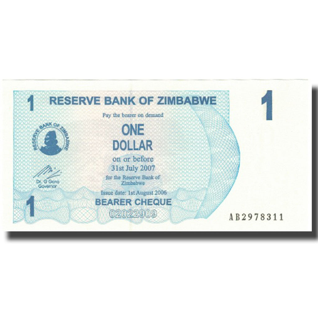 Banknot, 
  
  Zimbabwe, 
  
  1 dolar