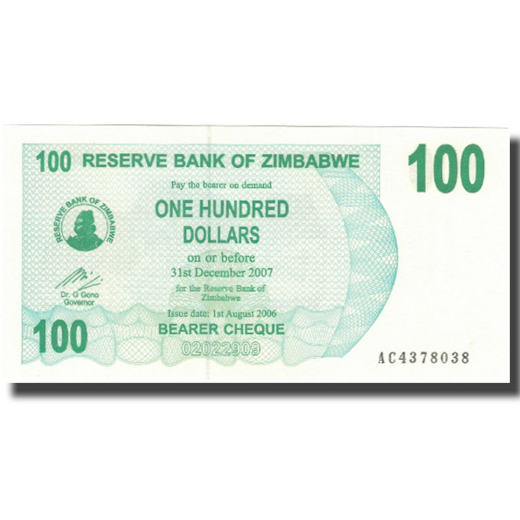 Banknot, 
  
  Zimbabwe, 
  
  100 dolarów