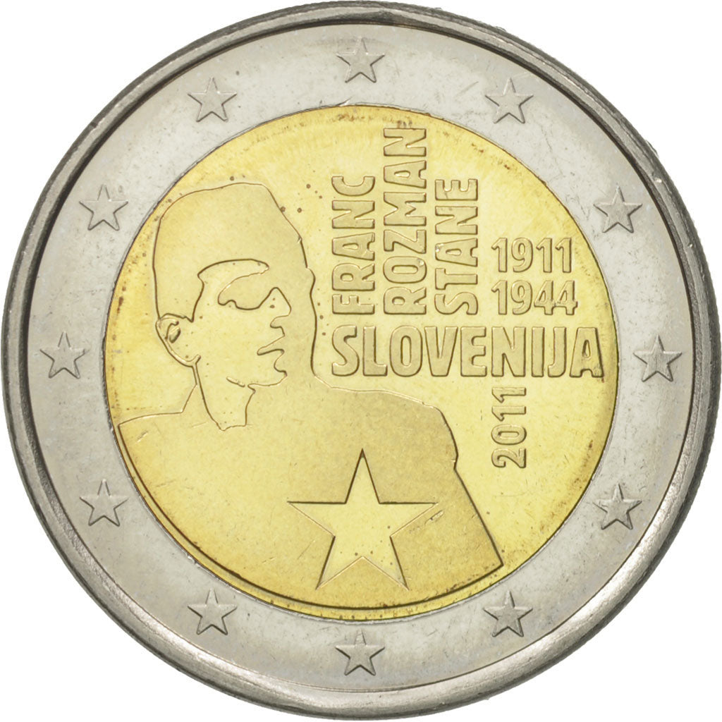 Słowenia, 
  
  2 euro, 
  
  Franka Razmana