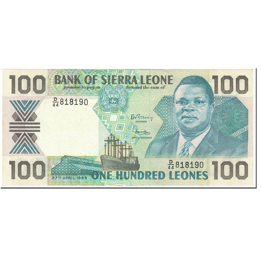 Banknot, 
  
  Sierra Leone, 
  
  100 Leonów