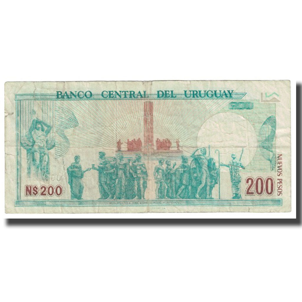 Banknot, 
  
  Urugwaj, 
  
  200 nowych peso