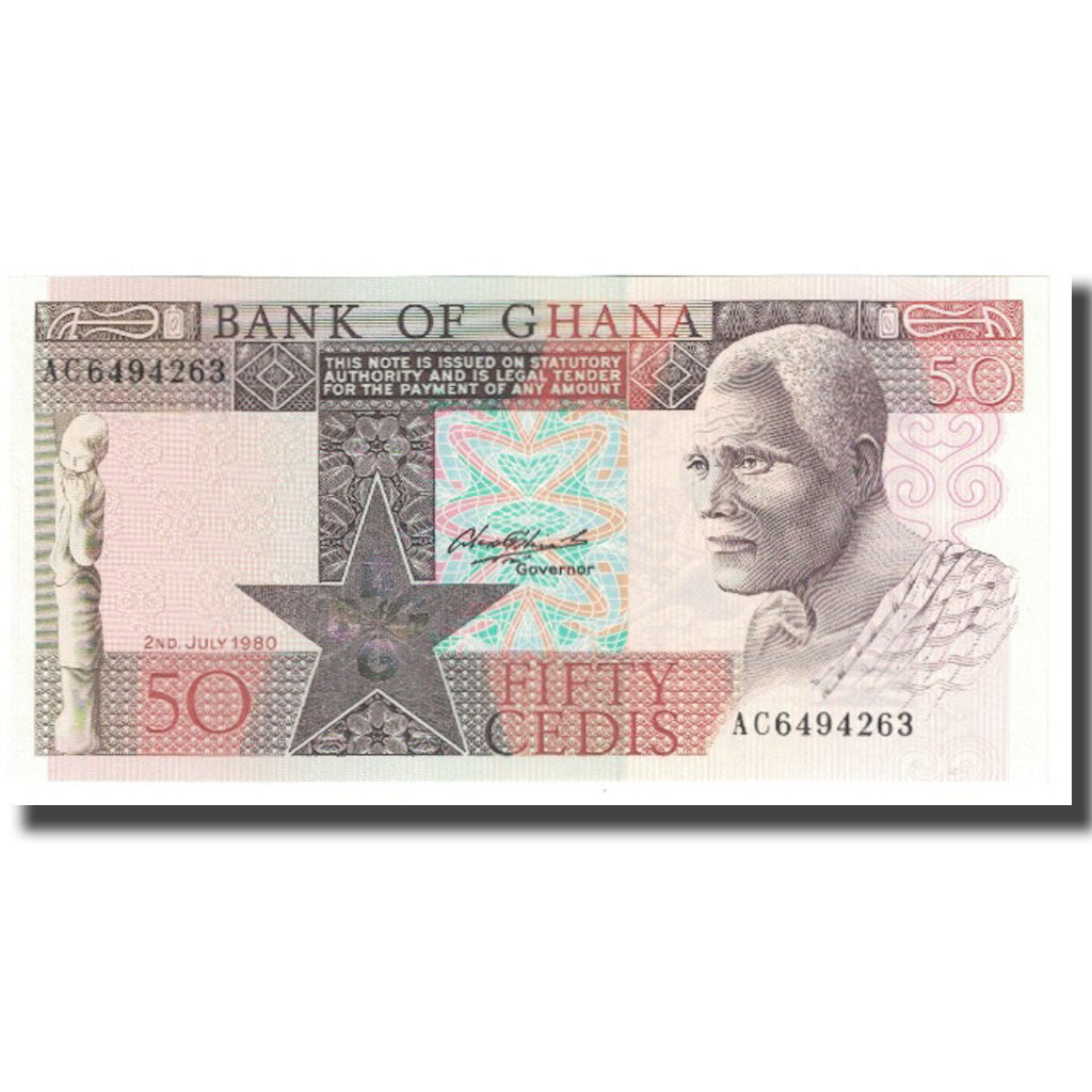 Banknot, 
  
  Ghana, 
  
  50 Cedisów