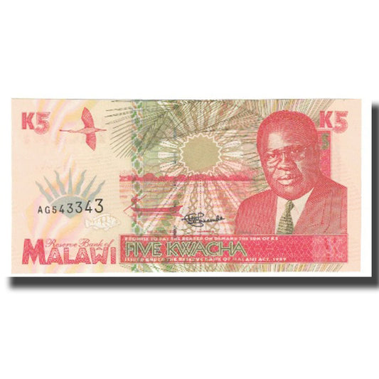 Banknot, 
  
  Malawi, 
  
  5 Kwacha