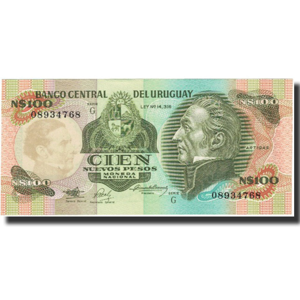 Banknot, 
  
  Urugwaj, 
  
  100 nowych peso