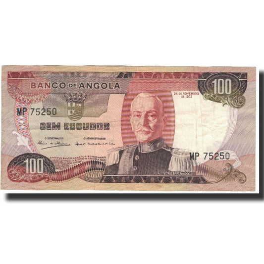 Banknot, 
  
  Angola, 
  
  100 escudo