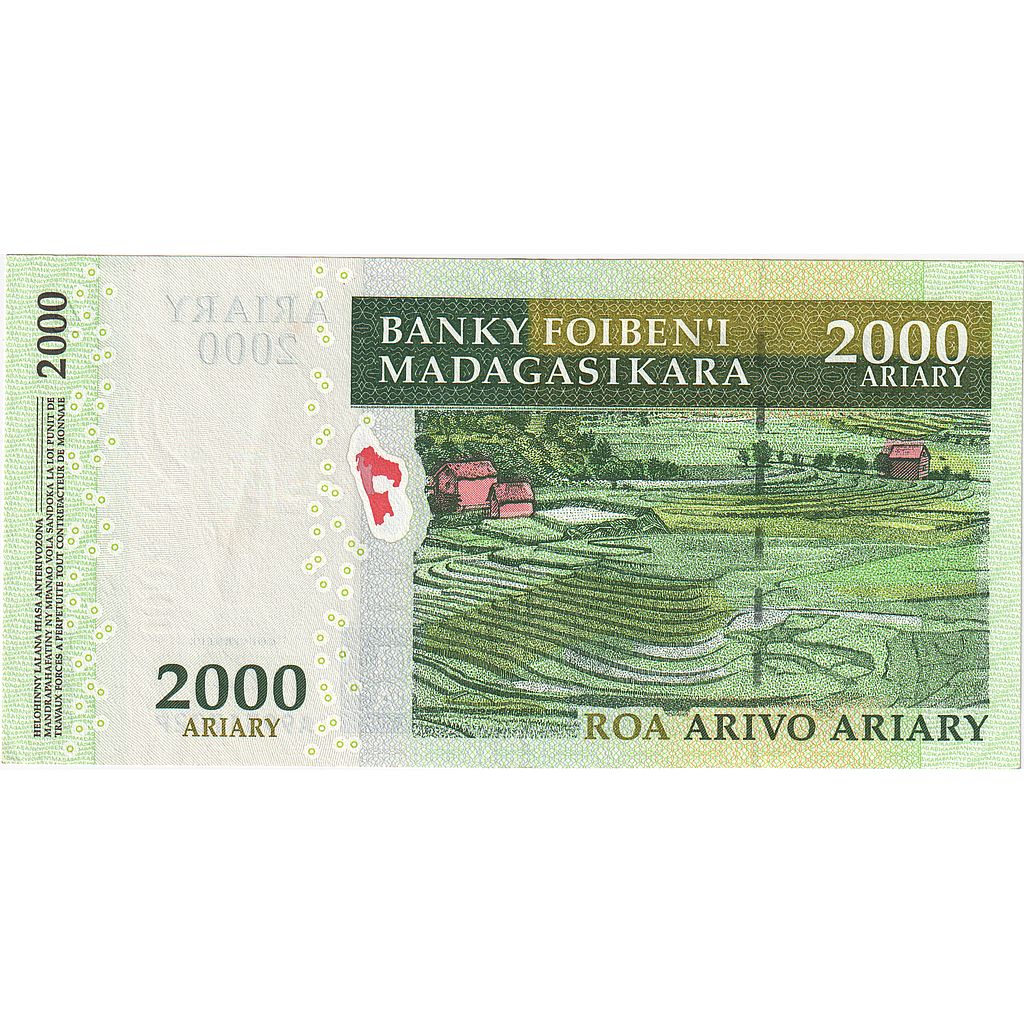 Banknot, 
  
  Madagaskar, 
  
  2000 Ariary