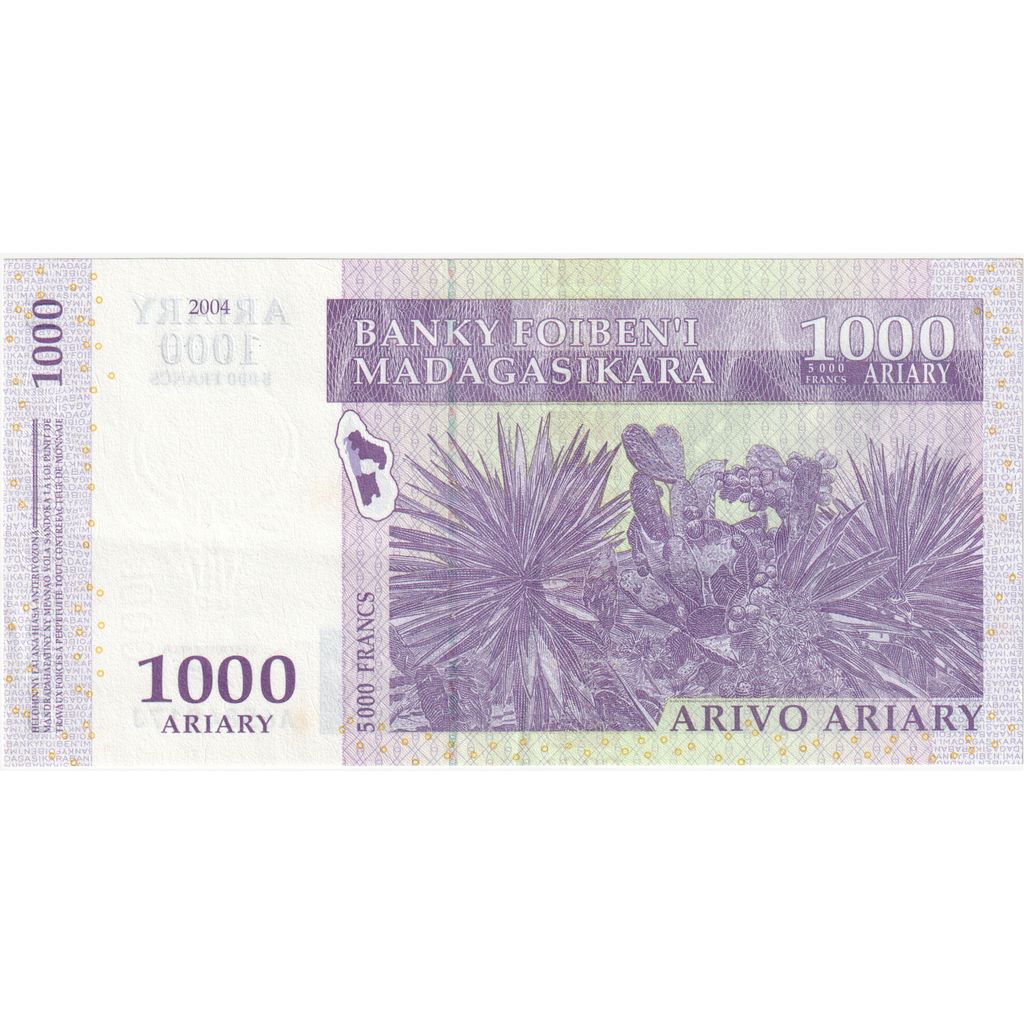 Madagaskar, 
  
  1000 ariarów, 
  
  2004