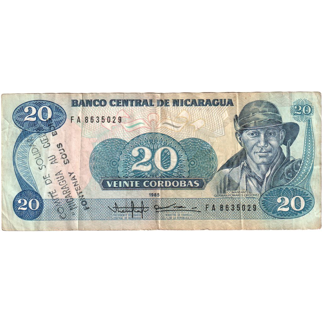 Nikaragua, 
  
  20 Kordoba, 
  
  1985