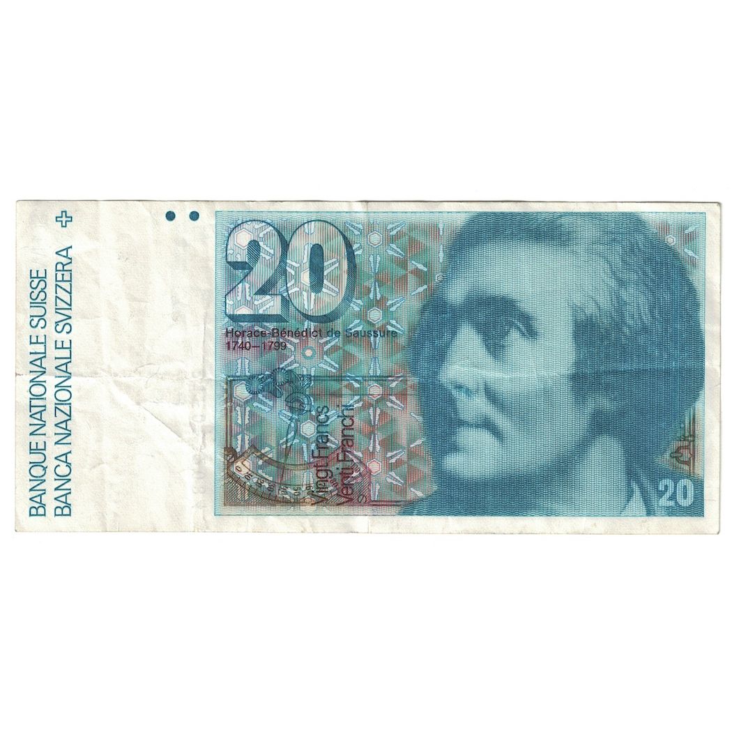 Banknot, 
  
  Szwajcaria, 
  
  20 Frankena