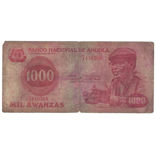 Banknot, 
  
  Angola, 
  
  1000 Kwanz