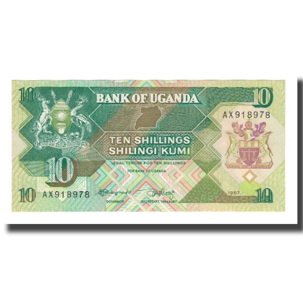 Banknot, 
  
  Uganda, 
  
  10 szylingów