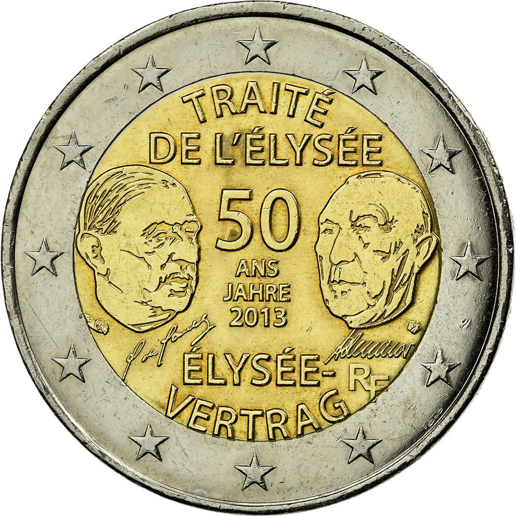 Francja, 
  
  2 euro, 
  
  Französisch-deutsche Freundschaft