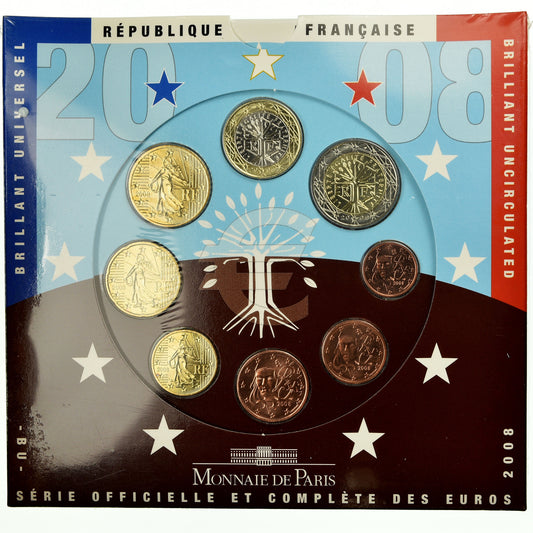 Francja, 
  
  1 cent za 2 euro, 
  
  2008