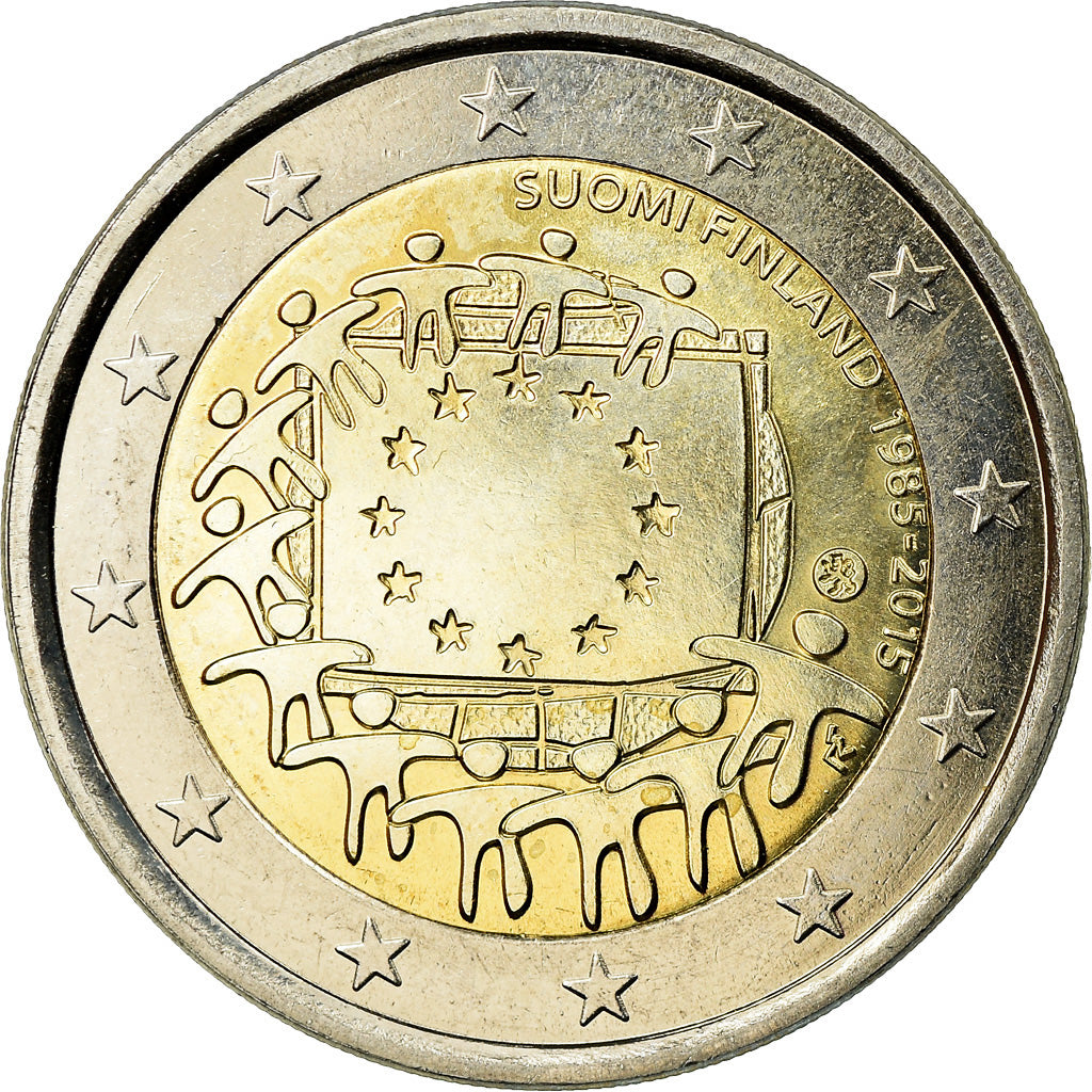 Finlandia, 
  
  2 euro, 
  
  Flaga