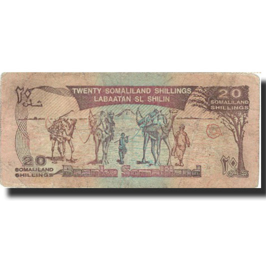 Banknot, 
  
  Somaliland, 
  
  20 szylingów = 20 szylinów