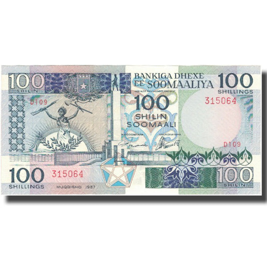 Banknot, 
  
  Somali, 
  
  100 szylinów = 100 szylingów