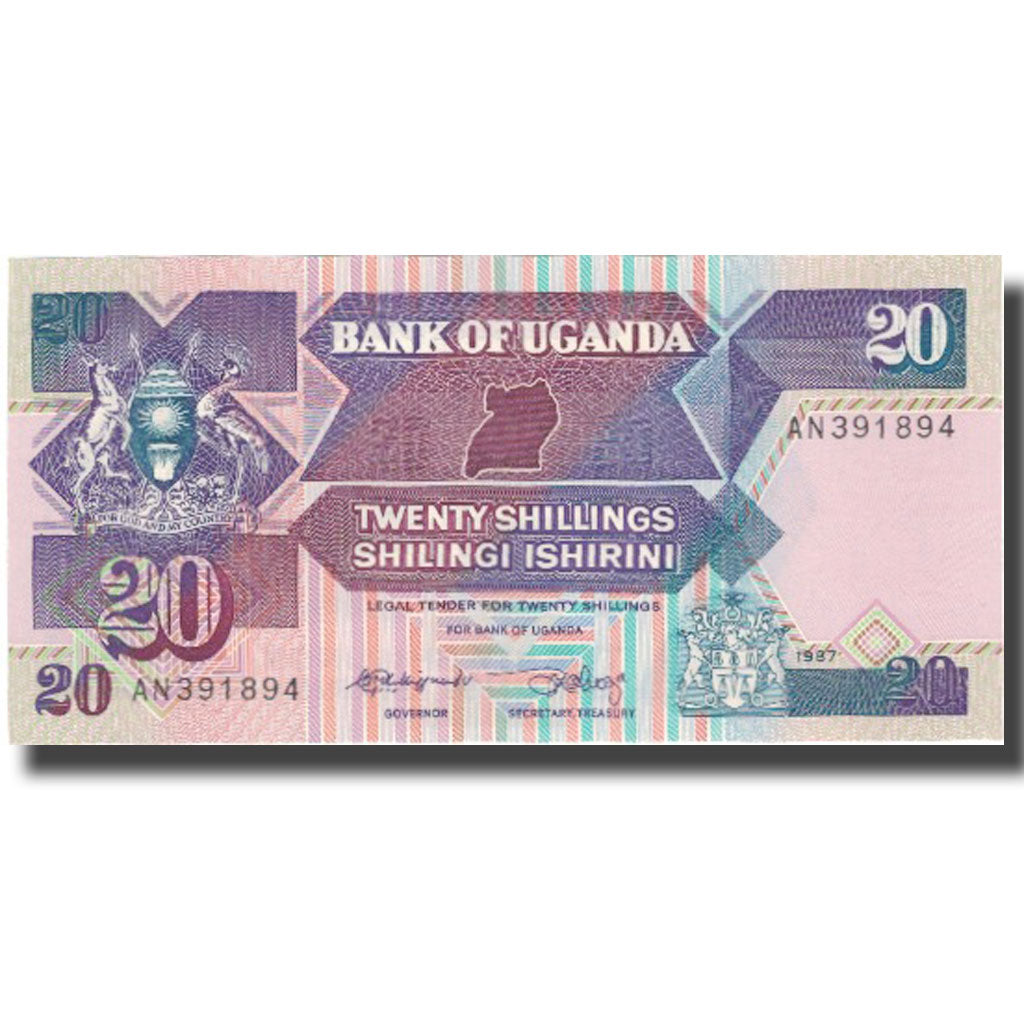 Banknot, 
  
  Uganda, 
  
  20 szylingów