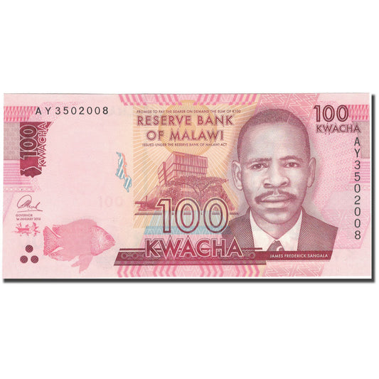 Banknot, 
  
  Malawi, 
  
  100 Kwacha