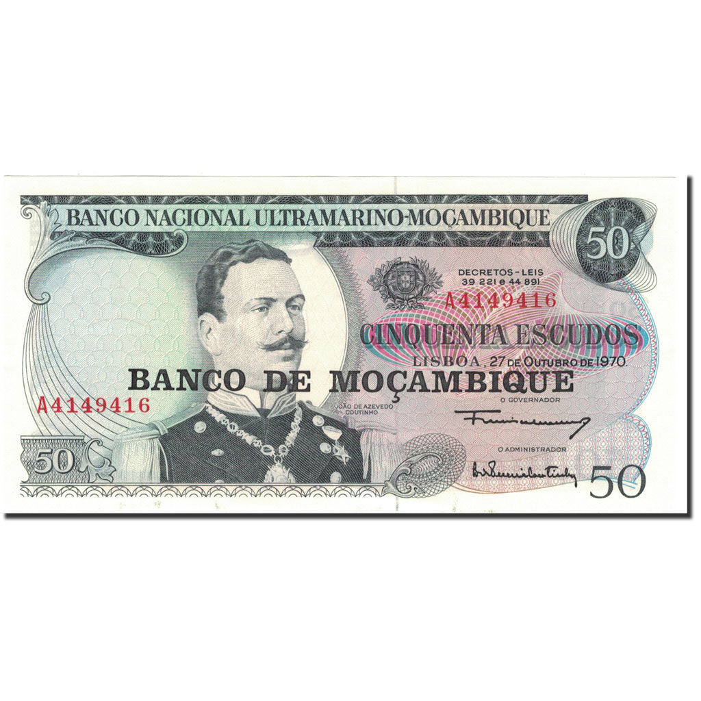 Banknot, 
  
  Mozambik, 
  
  50 escudo