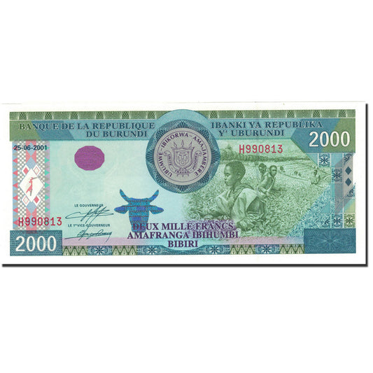 Banknot, 
  
  Burundi, 
  
  2000 franków