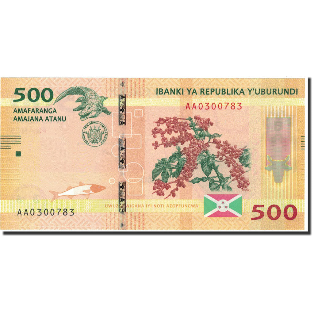 Banknot, 
  
  Burundi, 
  
  500 franków