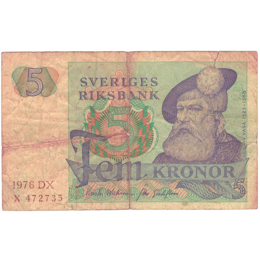 Banknot, 
  
  Szwecja, 
  
  5 koron