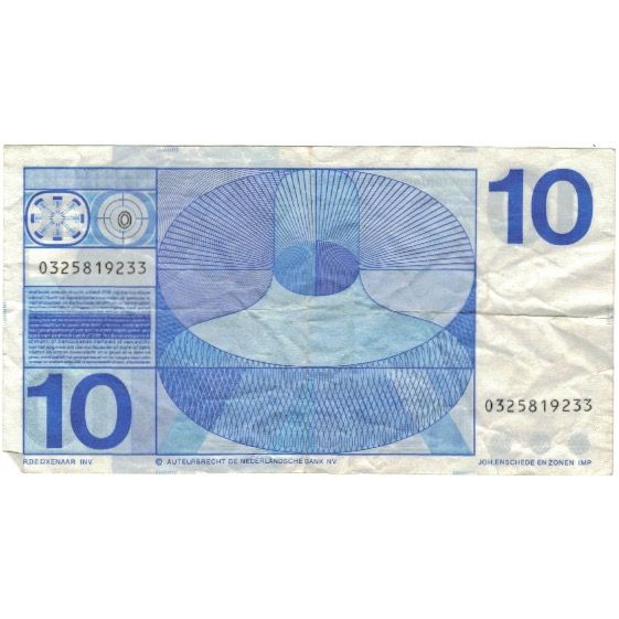 Banknot, 
  
  Niderlandy, 
  
  10 Guldenów