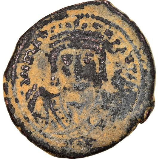 Maurycy Tyberiusz, 
  
  Follis, 
  
  595-596